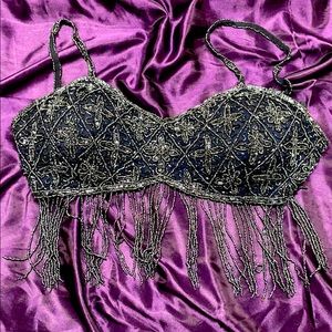 Hand Made Belly Dance Coin Bra with Embroidery